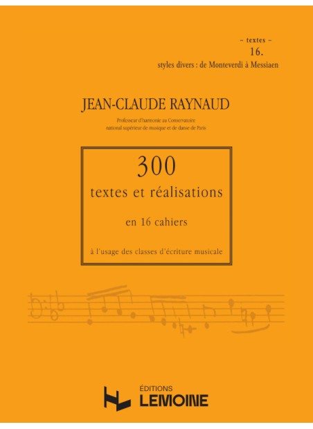 300 Textes et réalisations Cahier 16 (Textes)