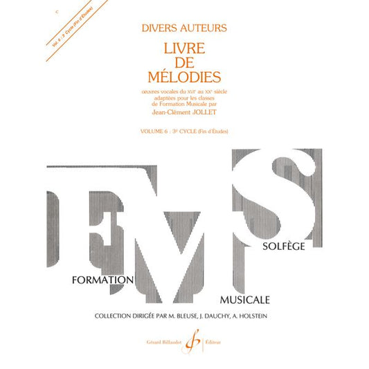 Livre de mélodies. Volume 6