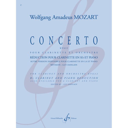 Concerto K622. Version pour clarinette en si bémol et piano