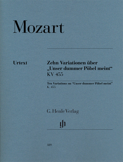 10 variations sur "Unser dummer Pöbel meint" K. 455
