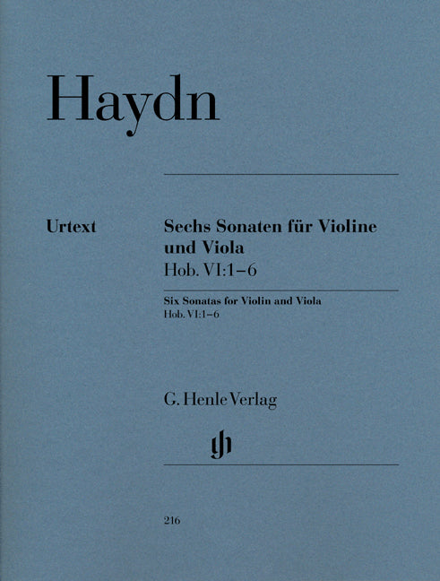 Six Sonates pour violon et alto Hob. VI:1–6