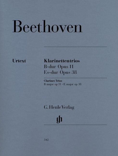 Trios avec clarinette en Si bémol majeur op. 11 et Mi bémol majeur op. 38 pour piano, clarinette (violon) et violoncelle