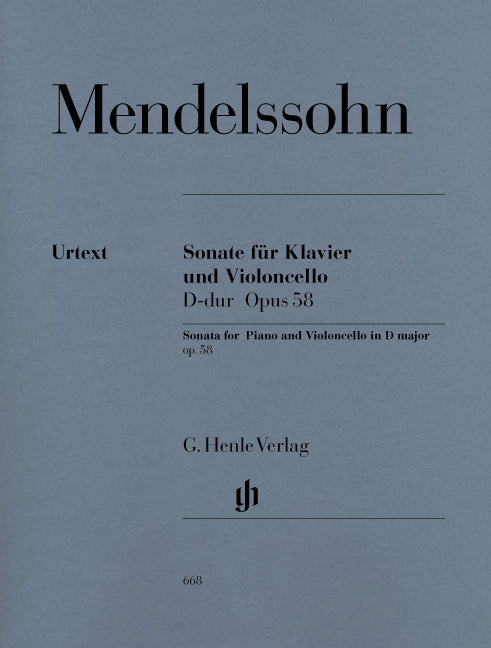Sonate pour piano et violoncelle Ré majeur op. 58