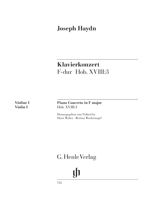 Concerto pour piano Fa majeur Hob. XVIII:3