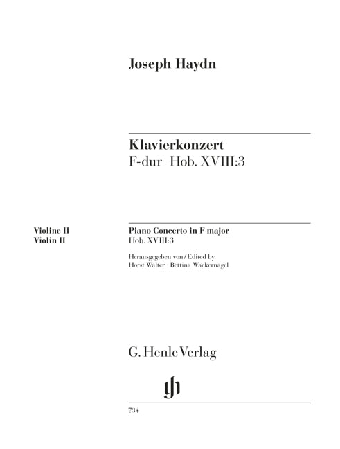 Concerto pour piano Fa majeur Hob. XVIII:4