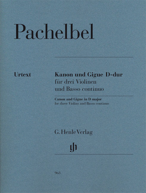 Canon et Gigue Ré majeur pour trois violons et basse continue