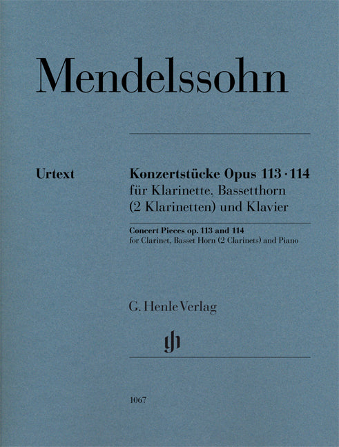 Konzertstücke op. 113 et 114 pour clarinette, cor de basset (2 clarinettes) et piano