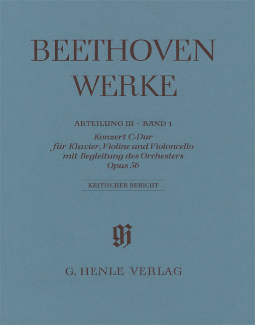 Concerto Ut majeur op. 56 pour piano, violon, violoncelle et orchestre (Triple Concerto)