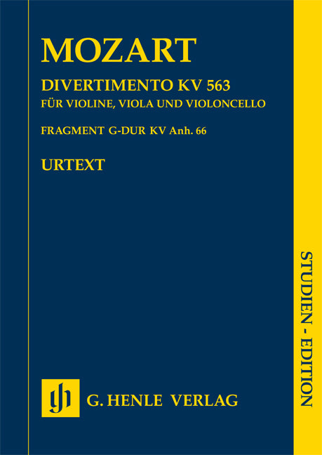 Divertimento Mi bémol majeur K. 563 pour violon, alto et violoncelle et Fragment K. Anh. 66