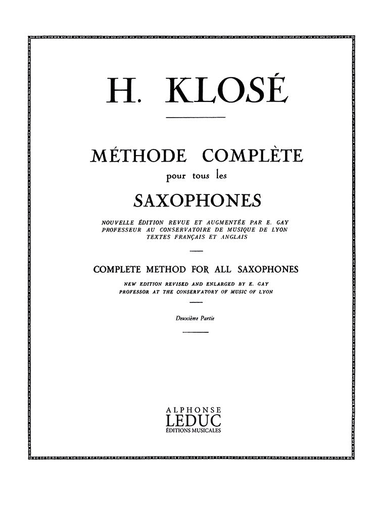Méthode de Saxophone Vol. 2