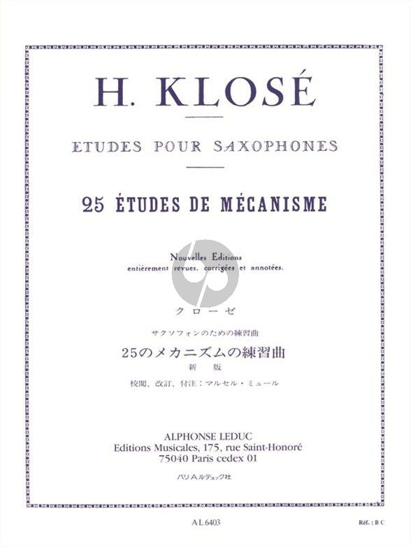 25 Etudes de Mécanisme
