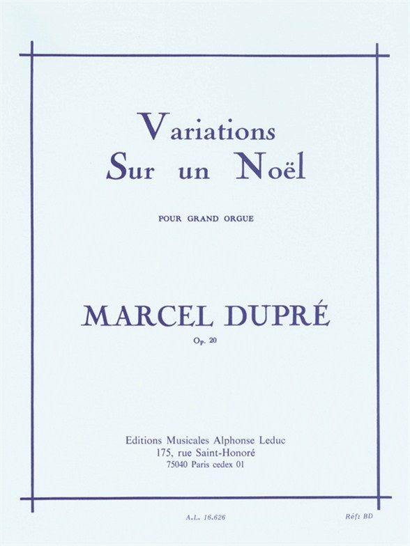 Variations Sur un Noël pour grand-orgue, Op.20