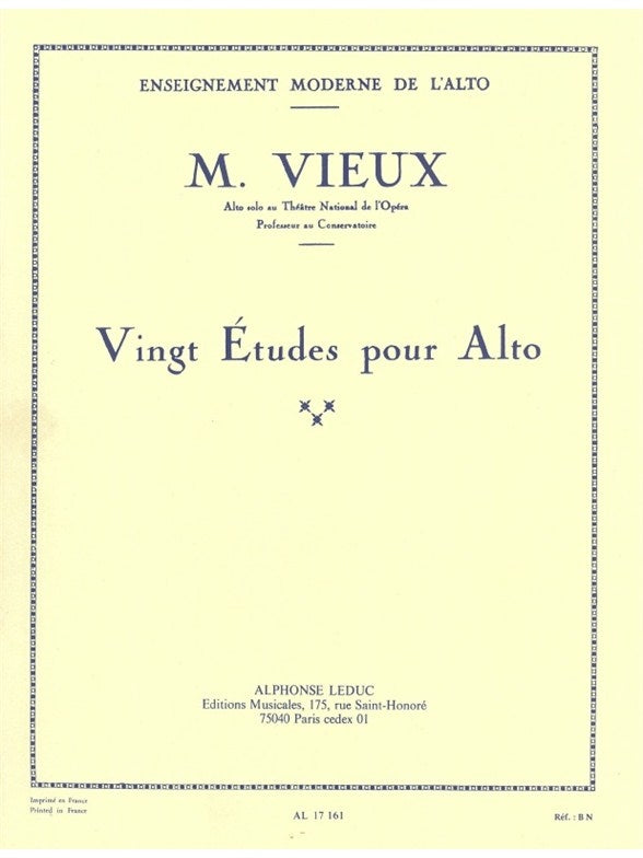20 études pour alto