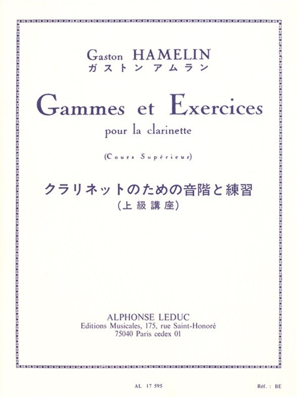 Gammes Et Exercices pour la clarinette