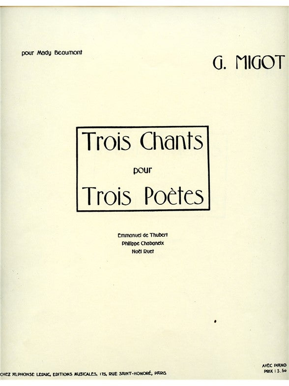 3 Chants pour 3 Poètes