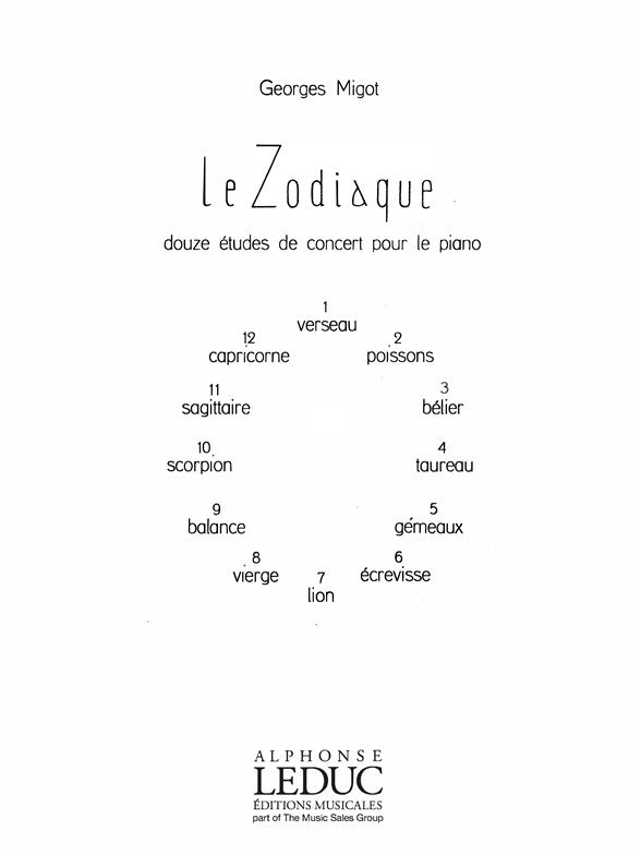 Le Zodiaque, 12 Etudes de Concert