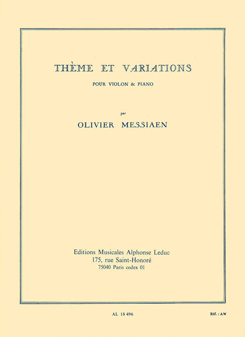Theme et Variations pour violon et piano