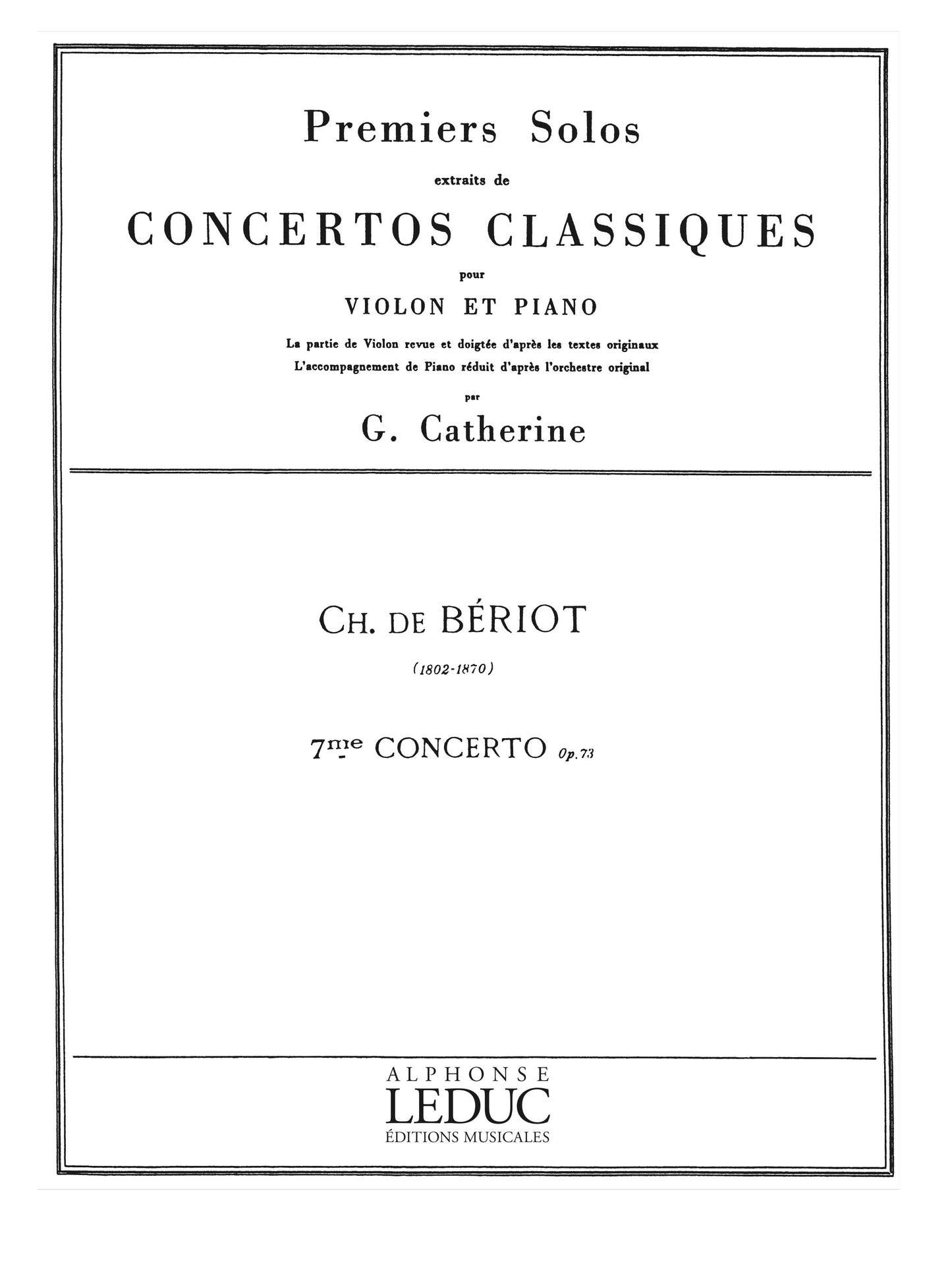1er Solo Extrait du 7me Concerto pour Violon