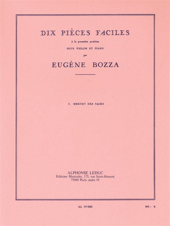 10 Pièces Faciles n° 3 - Menuet Des Pages