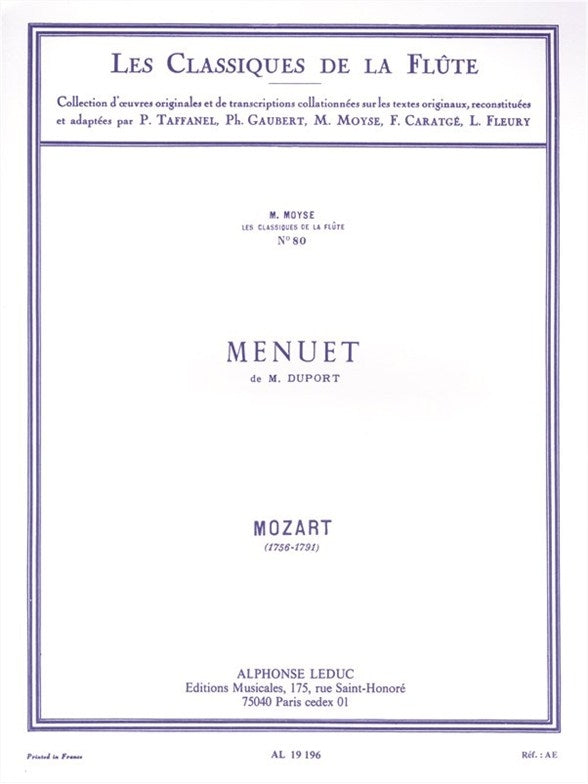 Menuet De M. Duport