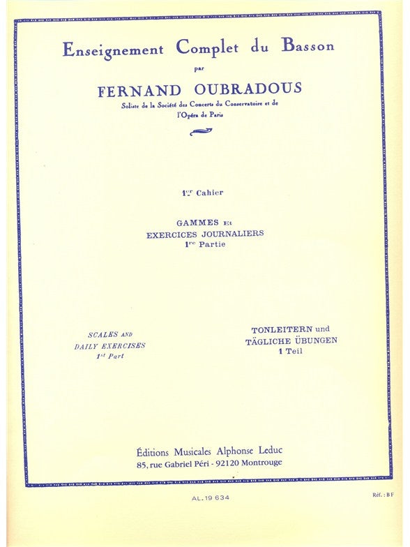Complete étude of the Bassoon