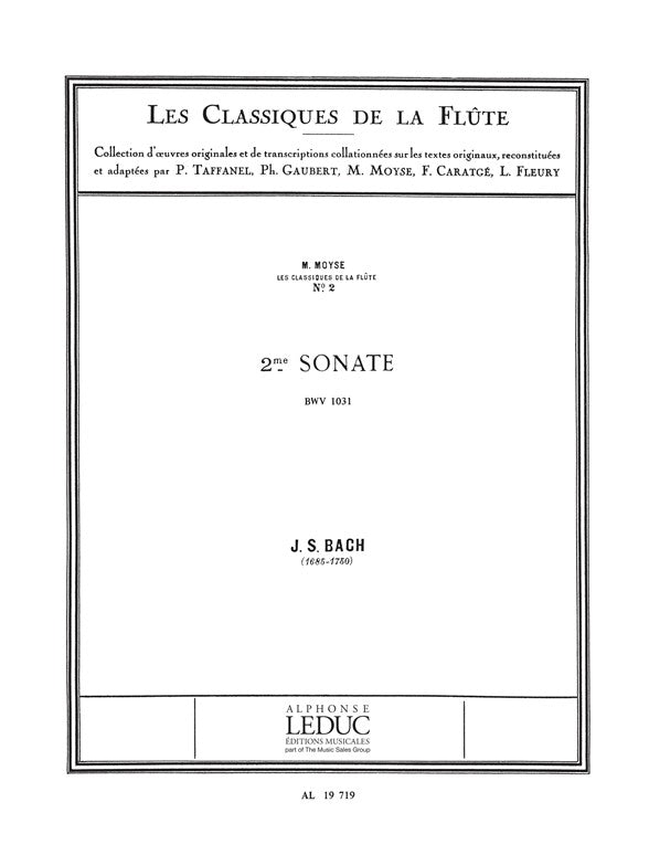 Sonate n° 2, BWV1031 en mi bémol majeur
