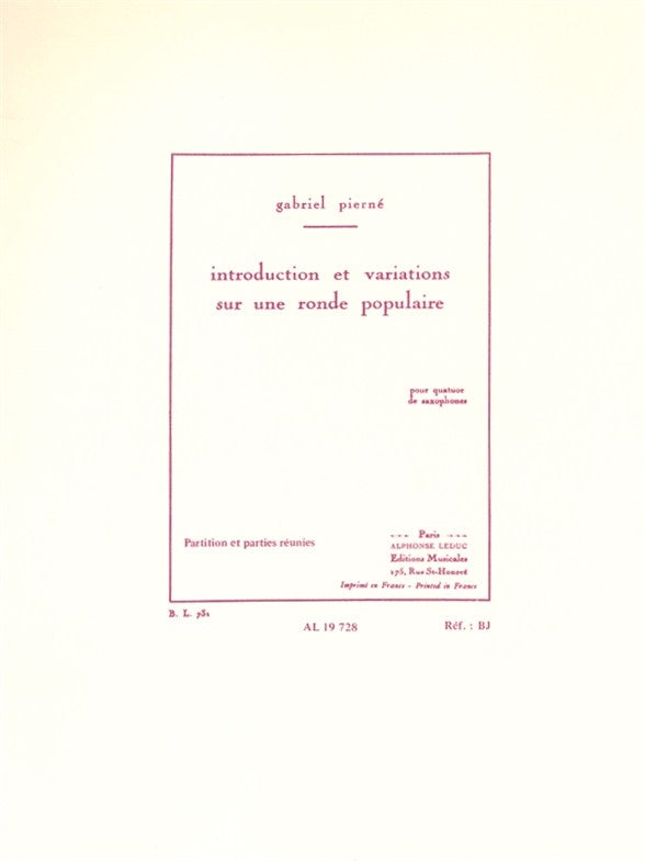 Introduction Et Variations Sur Un Ronde Populaire
