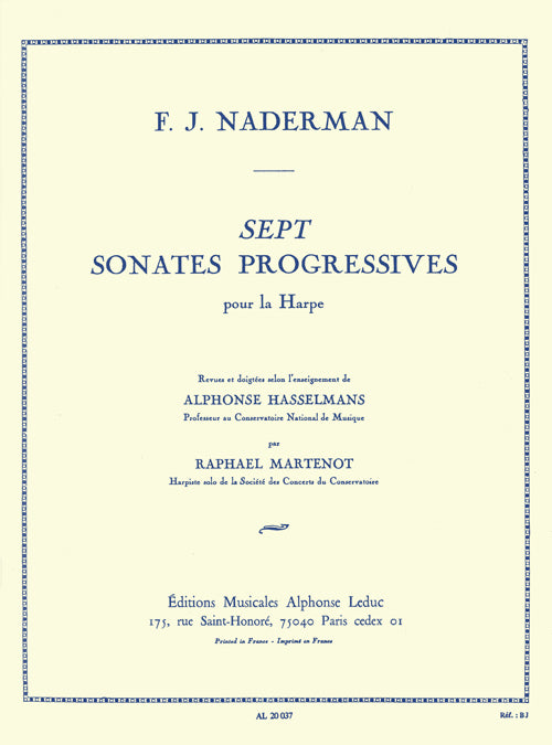 7 Sonates Progressives Opus 92 pour la Harpe