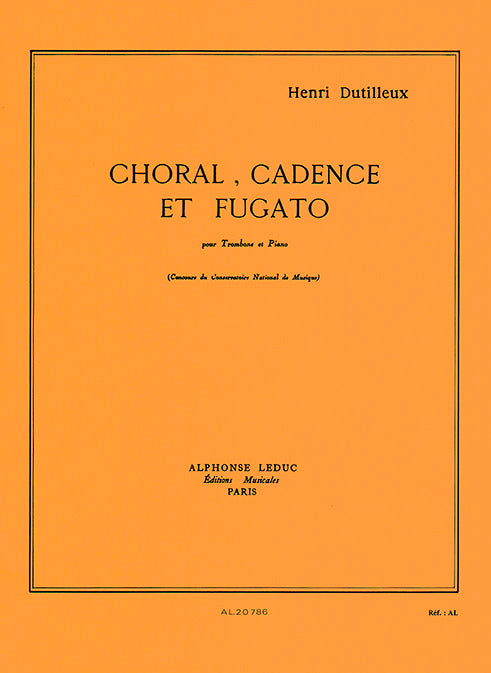 Choral, cadence et fugato pour trombone et piano