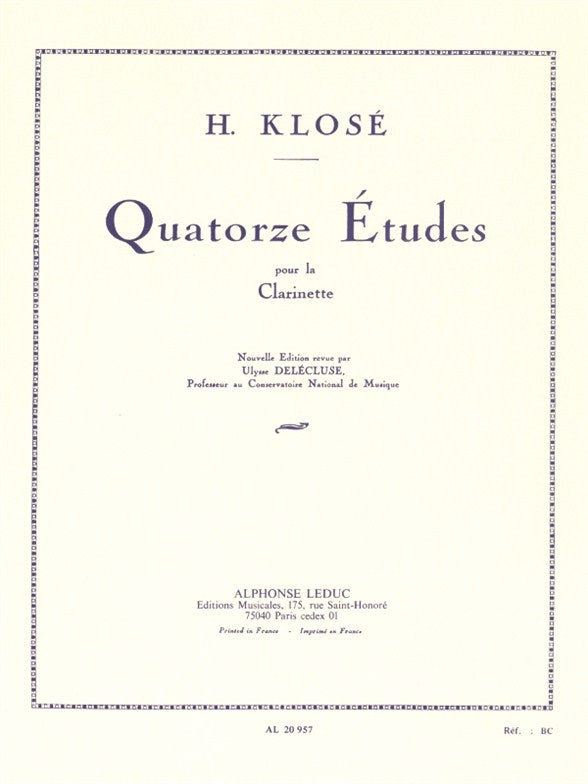 14 Etudes pour la clarinette