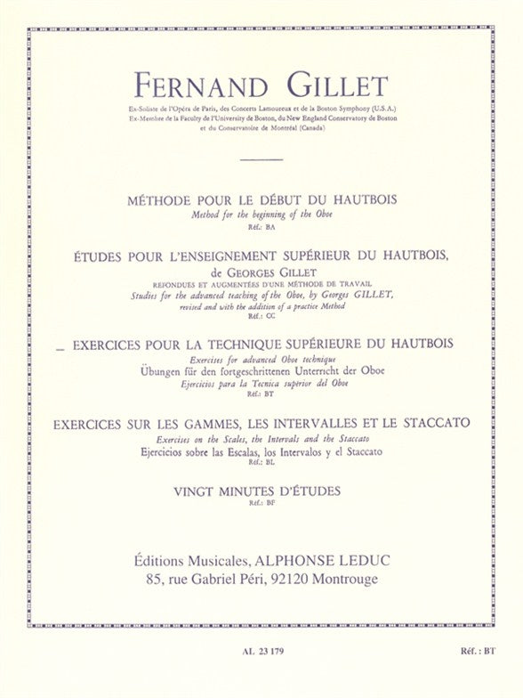 Exercises pour technique avancée du hautbois