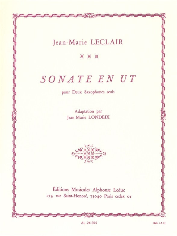 Sonate en Ut pour 2 saxophones seuls