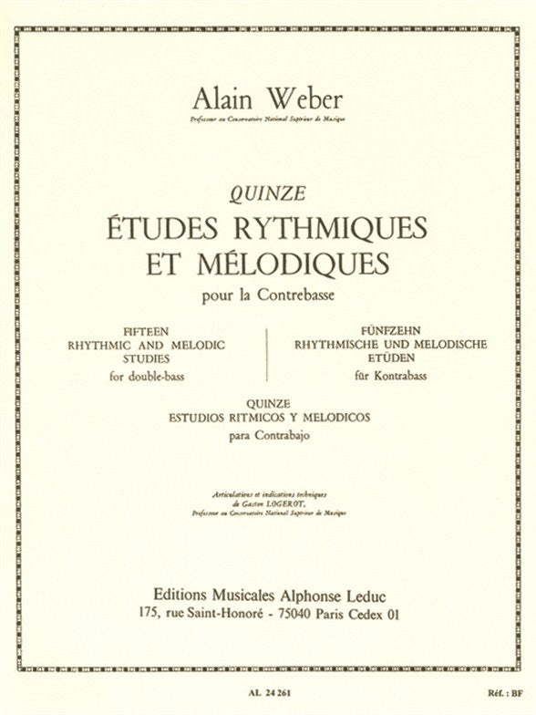 15 Études Rythmiques Et Mélodiques
