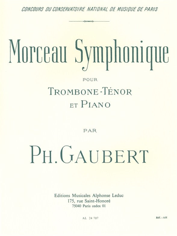 Morceau symphonique pour trombone ténor et piano
