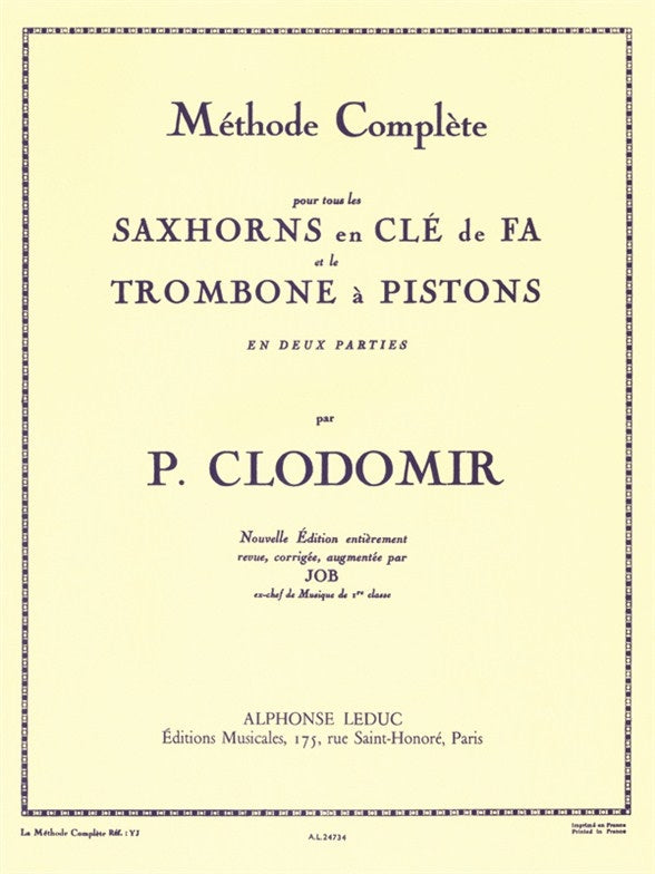 Méthode Complète pour tous les Saxhorns en Clé de