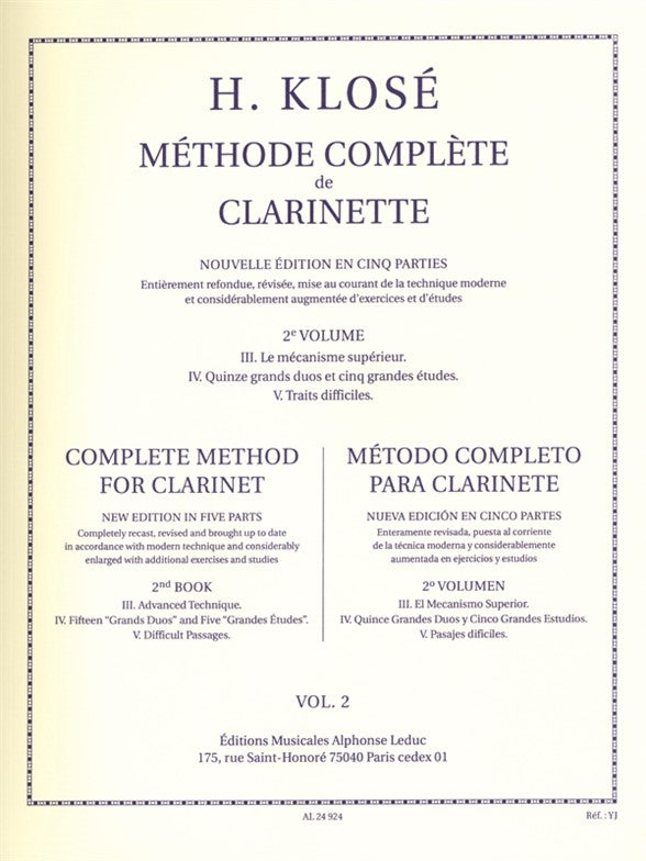 Méthode De Clarinette Volume 2