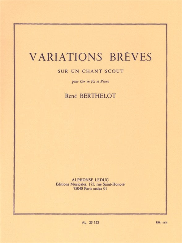 Variations Brèves Sur Un Chant
