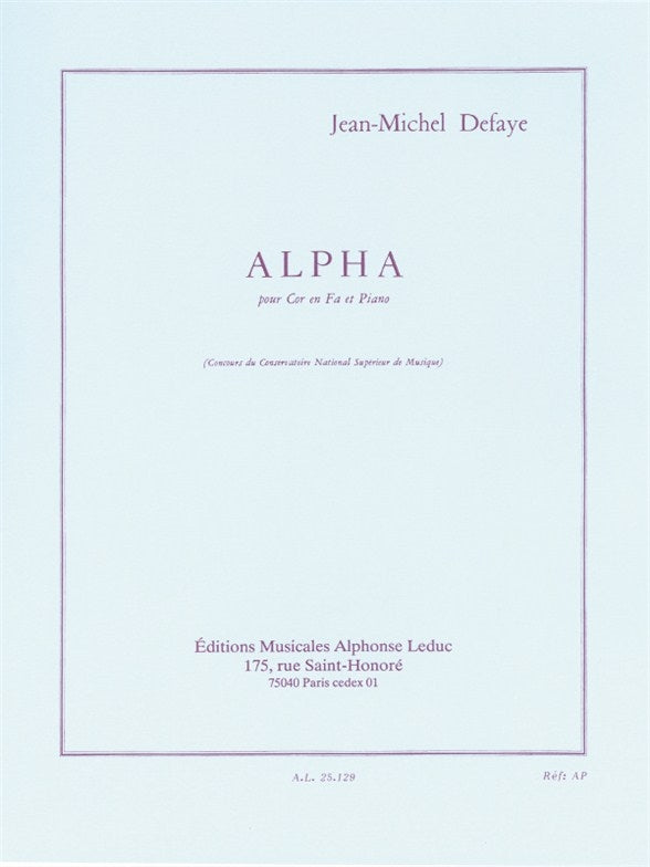 Alpha pour cor en Fa et piano