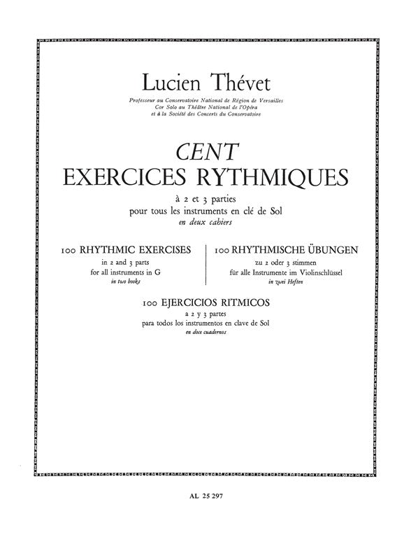 100 Exercices rythmiques Volume 1 à 2 Parties