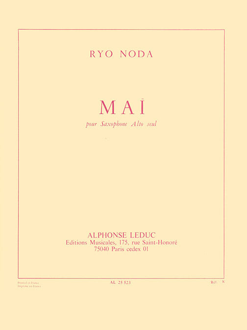 Maï pour saxophone alto seul