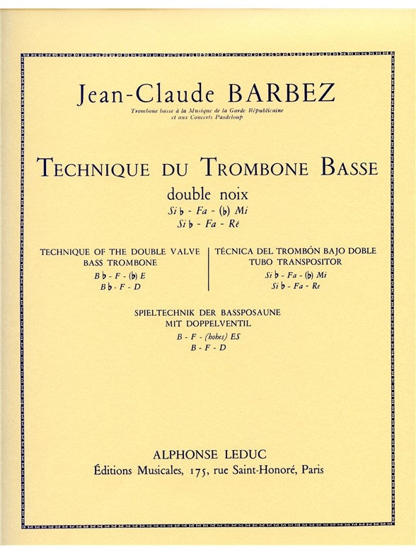 Technique du Trombone basse
