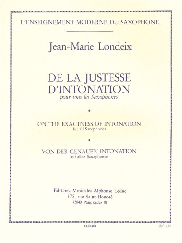 De la justesse d'intonation