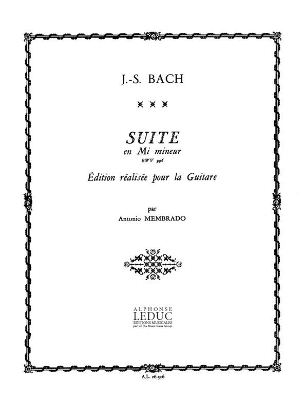 Suite En Mi Mineur Bwv 996