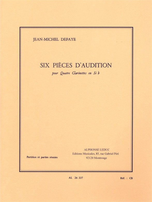 6 Pièces d'audition - 4 clarinettes