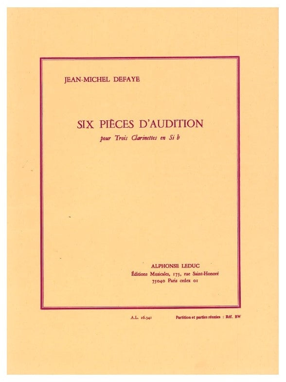 6 Pièces d'audition - 3 clarinettes