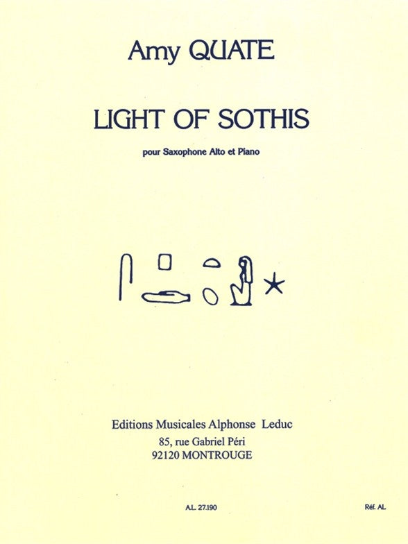 Light of Sothis for Alto Saxophone and Piano