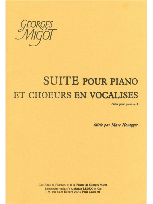 Suite Pour Piano Et Choeur En Vocalise