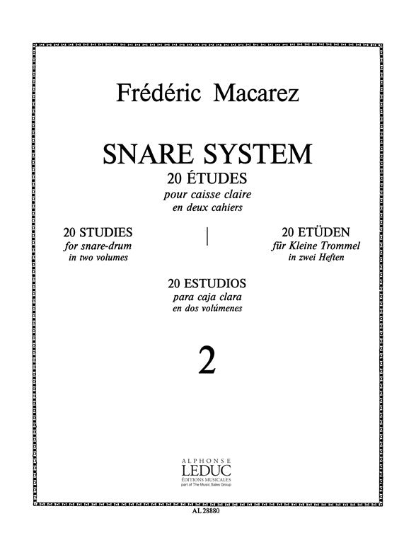 Snare System, 20 études for Snare Drum