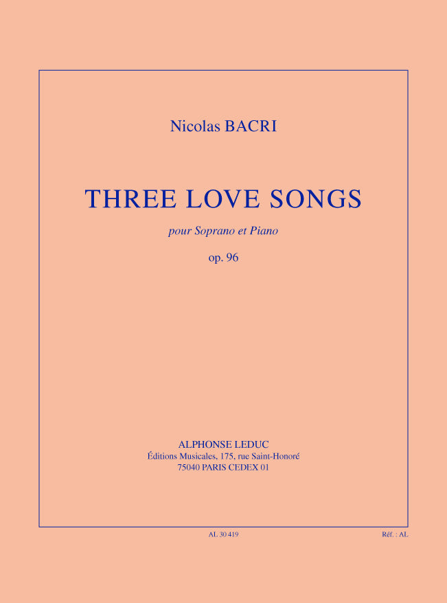 Three love songs, op. 96