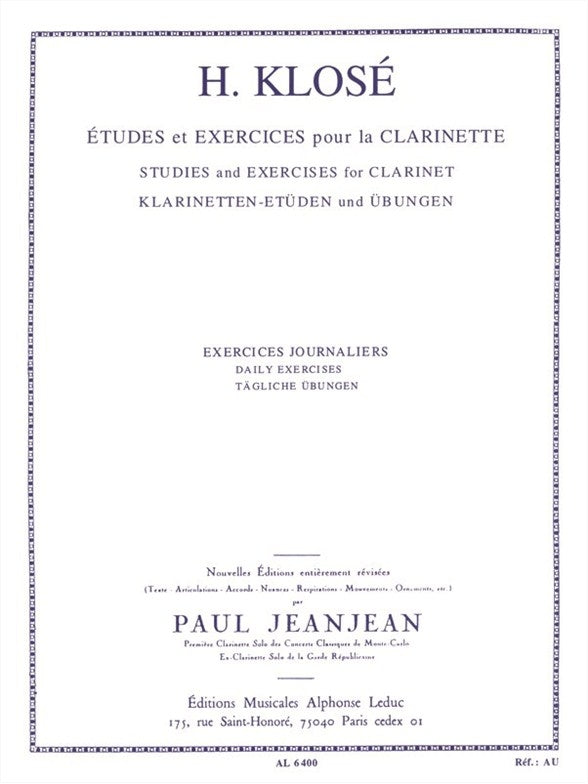 Exercises journaliers pour la clarinette